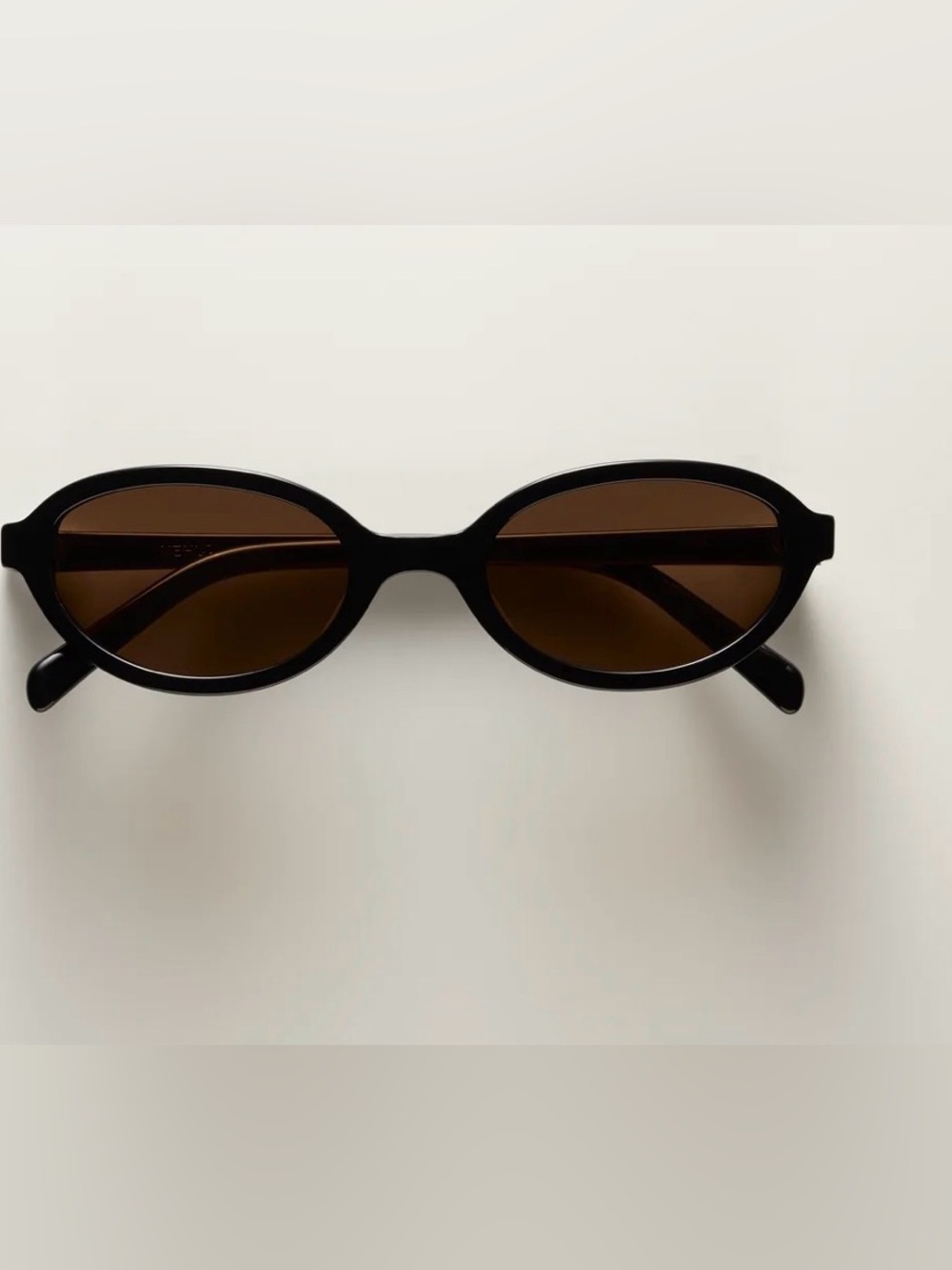 NEW VEHLA Black Frame Brown Lens Oval Sunglasses